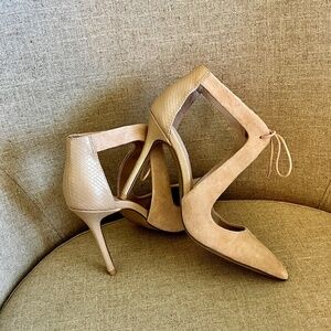 Topshop ankle strap leather & suede heel sandals. Size 8 US (UK 39). Brand new.